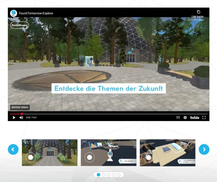Screenshot der TouchTomorrow-Explore App